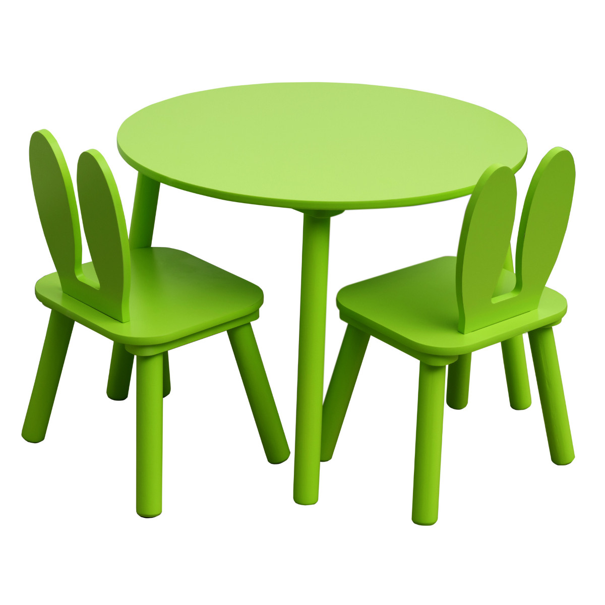 Set Tavolo Bimbi e 2 Sedie Tavolino per Bambini in Legno Verde...