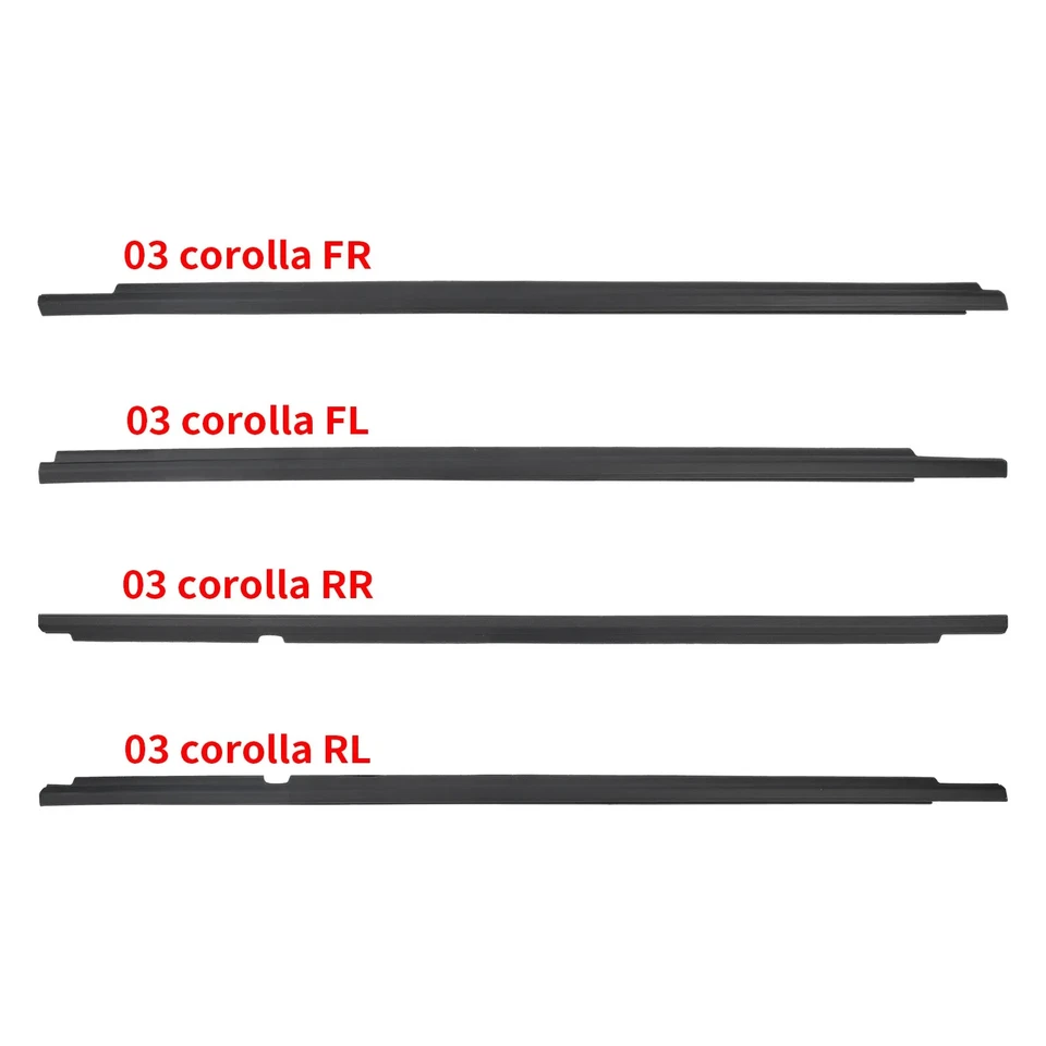 Para Toyota Corolla 2003-2008 4 piezas tiras climáticas molduras de ventana cinturón de sellado Foto 3 de 4