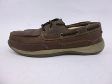 Rockport Works Boat Shoes Mens Size 9 Wide Steel Toe Brown Leather 3 Eye RK6736