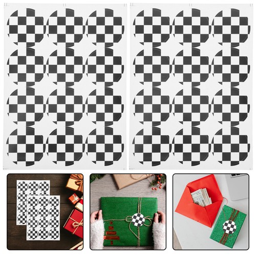 20 Pcs Bonbontüte-Aufkleber-Dekoration Karierte Checkered Flag Partyzubehör - Afbeelding 10 van 12