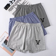 Men's Loose Boxer Shorts Cotton Panties Breathable Comfort Striped Arrow Shorts