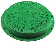 Schachtabdeckung Kanaldeckel Schachtdeckel 50 kN &Oslash;600/800 ABabylonPlast&trade; Gr&uuml;n