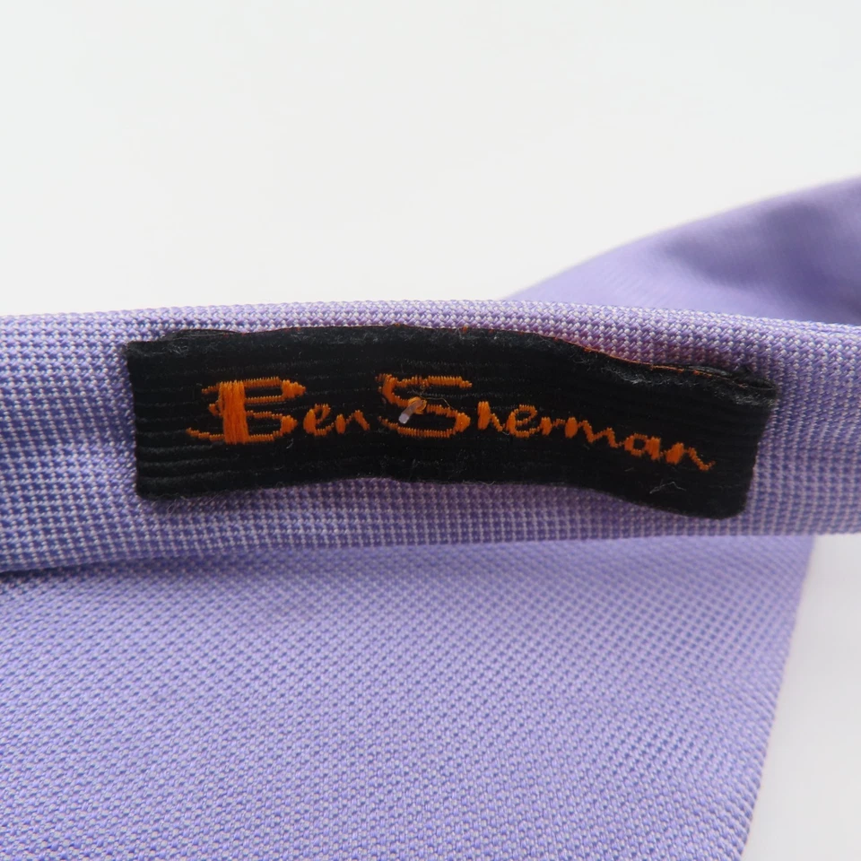 Ben Sherman Bow Tie Purple Solid 2.0" Wide Self Tie Silk Polyester - Image 3 of 4