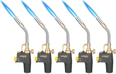 DOMINOX 5 Packs Propane Torch Head High Intensity MAPP Trigger Start Gas Torch