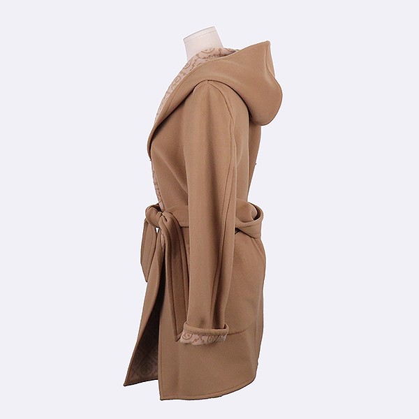 Tory Burch Women's Long Hooded Coat with Belt Set 0