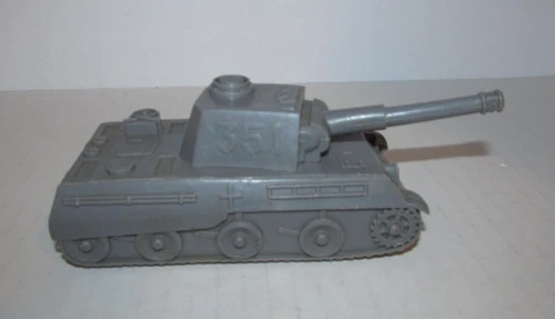 VINTAGE MARX WWII BATTLEGROUND PLAYSET DARK GRAY GERMAN TANK # 1