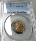 1917-D Lincoln Cent Wheat Penny ---- PCGS MS-62 Graded Coin ---- #806C