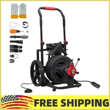 Drain Cleaner Machine 100Ft x 1/2" Auto feed Sewer Snake Electric Drain Auger