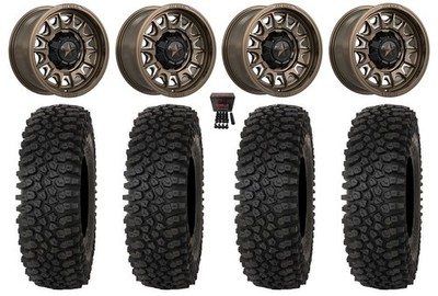 MSA Commander 15'' Wheels Bronze/Milled 33'' Roctane ST Tires Polaris Sportsman