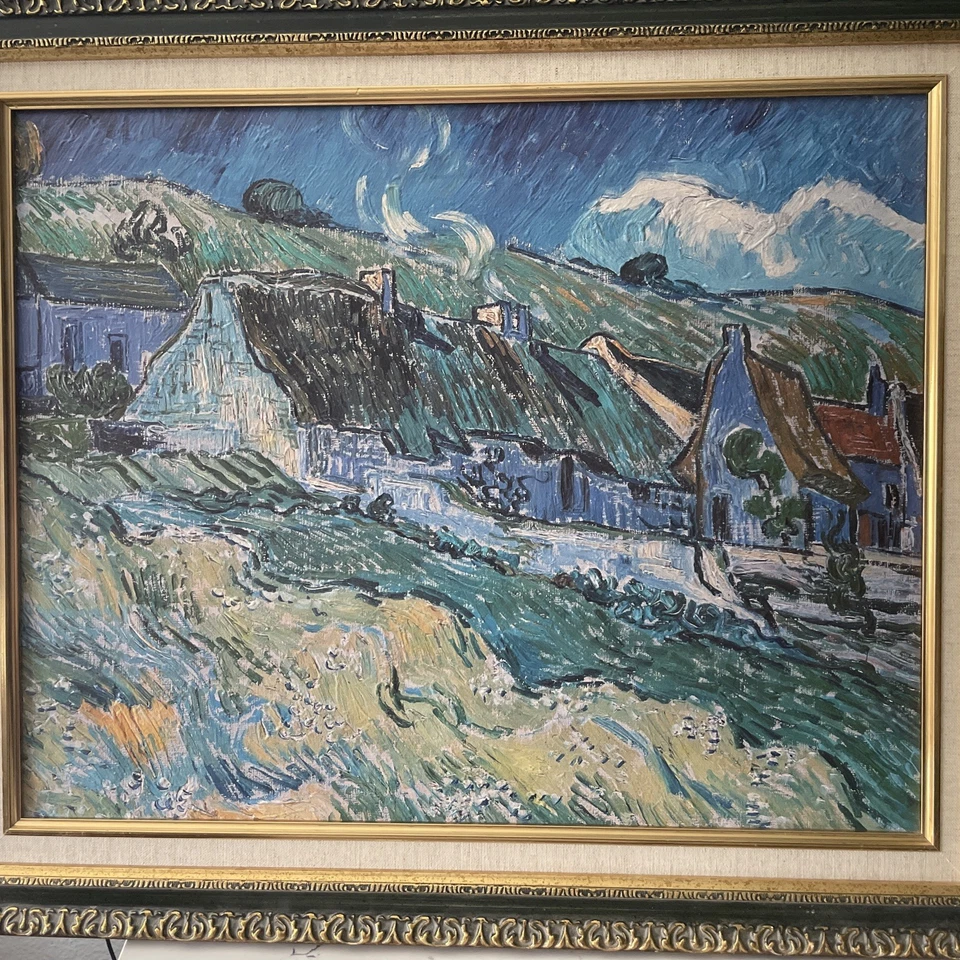 Houses at Auvers Vincent Van Gogh Repro OrigAcrylic Handpainted on Canvas - Image 3 of 4