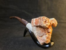 Rare pipe en écume de mer bloc veiné rouge naturel - unique en son genre -