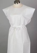 McKesson Patient Exam Gowns One Size 30 inch x 42 Inch White Adult Unisex 50 Ct
