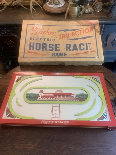 Vtg 1959 Tudor Tru-Action Electric Horse Race Game Model 525 W/ Horses WORKS! - Picture 2 of 24