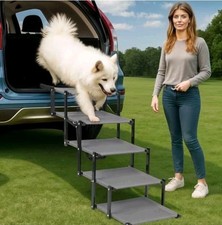 Dog Car Stairs for Large Dogs   Foldable Portable Pet Steps for Cars, SUVs