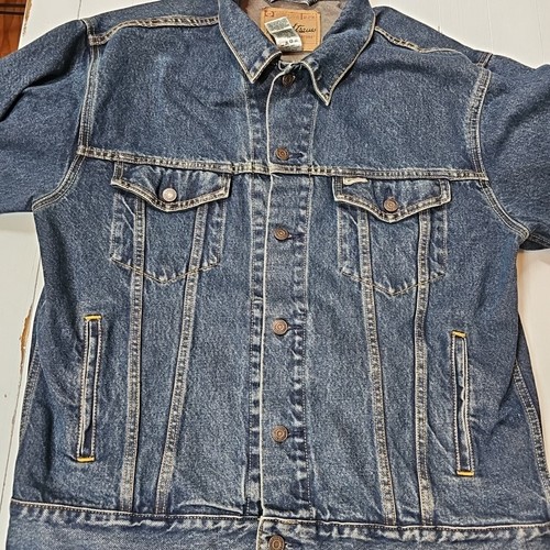 Levi Strauss Signature Men's Large Standard Trucker Blue Denim Jean Jacket - Picture 8 of 16