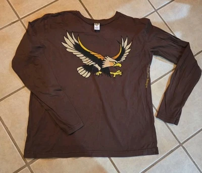 Vintage Ed Hardy by Christian Audigier Men's Y2K T-Shirt XXL Eagle Long Sleeve - Image 1 of 4