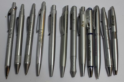 12 Metal/Aluminium Ballpoint Pens, Silver, Promotional Ballpoint Pens, Pen, Kulli (C16)