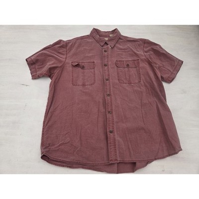 Red Head Men's 2XL Red Cotton Short Sleeve Shirt Work Button Up Casual Outdoors