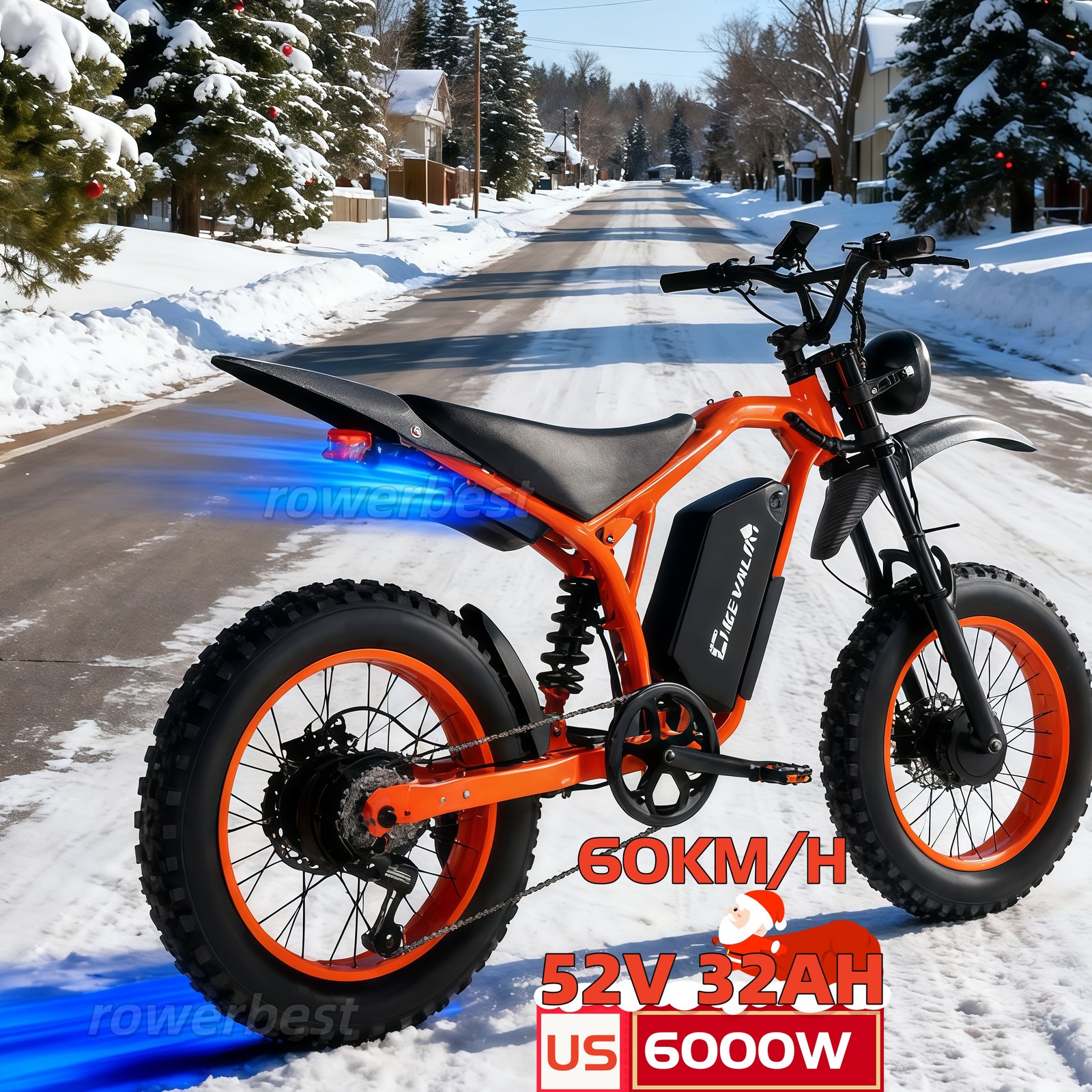 20'' 52V 32AH Electric Dirt Bike 60KM/H E-Mountain Bike 6000W E-Motorcycle Hot