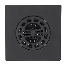 3 In. Square Hair Catcher Strainer for Shower Drain in Matte Black