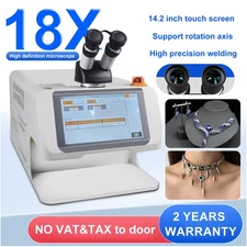 US Stock 200W Desktop Jewelry Spot Welder 14.2'' Screen 18X for Gold Silver