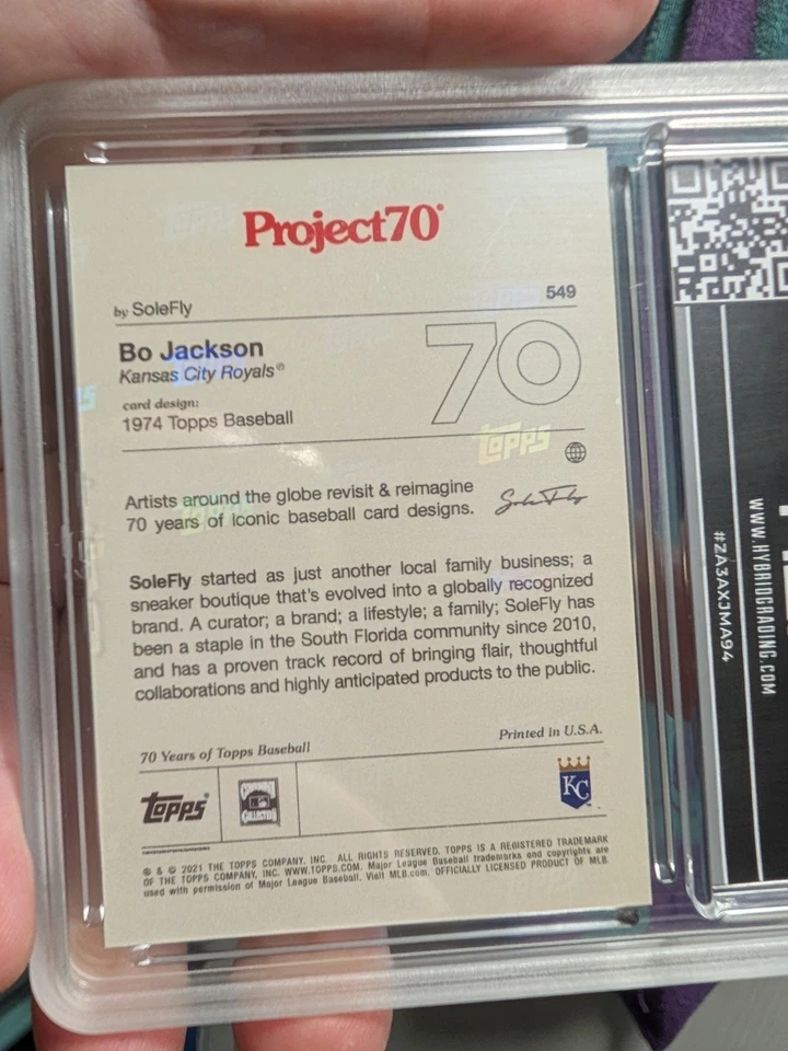 2021 Topps Project 70 1974 Topps 棒球 Bo Jackson #549 /1132 评级 10 GEM 👀 — 第 2/3 张图片