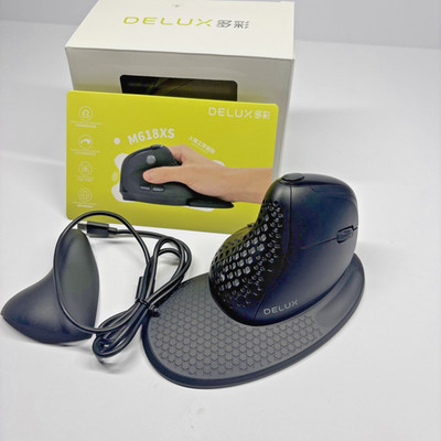 DELUX Seeker Wireless Ergonomic Vertical Mouse with OLED Screen model M618XSD