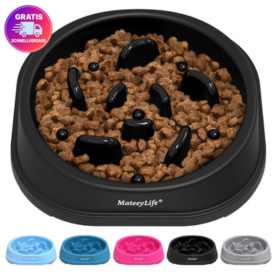 Hundenapf Mateeylife Anti Schling Napf Slow Feeder Schwarz kleine Hunde Katzen
