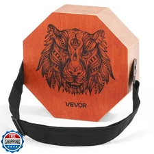 VEVOR Three-tone Cajon, Portable Travel Cajon Box Drum with Internal Guitar S