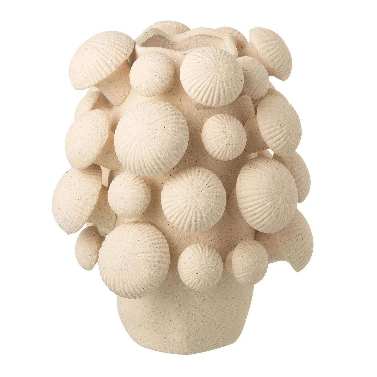 Vase en argile beige Fungi 32cm pour réchauffer une pièce minimaliste