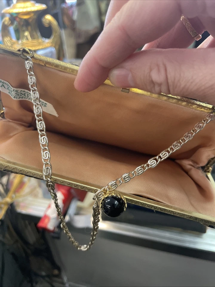 Bolso de Noche Vintage Pequeño Cartera Cierre Floral Francia Flores Pequeño Foto 4 de 4