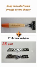 2pk Snap On Tool Logo Emblem Chrome Badge Decal 8orange Shaver Gillette Blades