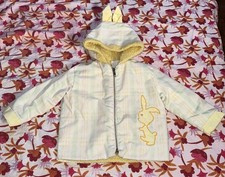 Vintage Geo Brockman Sherpa Zip Bunny Yellow Plaid Baby Boy Coat
