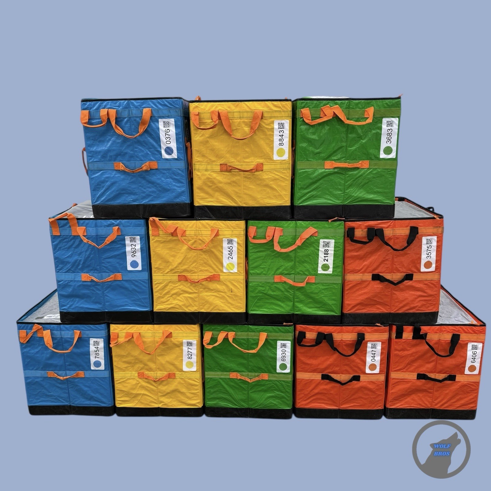 (12) AMAZON COURIER LARGE DELIVERY STORAGE BAGS 28x24x20 MIX LOT OF 12 TOTES