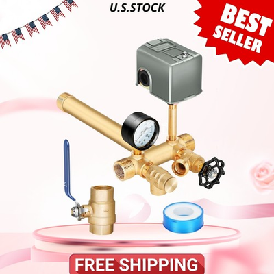 #ad 1x11in Well Pressure Tank Tee Kit with 30 50 PSI Pressure Switch $41.99
