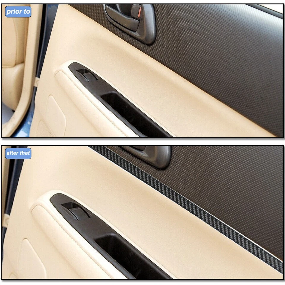 Cubierta de fibra de carbono 2005-08 para puerta trasera Subaru Forester tira decorativa Foto 2 de 4