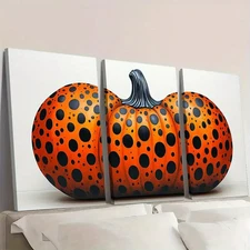 3pcs  Japanese Pumpkin by Yayoi    Wall Art Canvas Framed 50x70cm