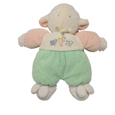 VTG Soft Dreams Lamb Plush Lovey Baby Rattle Toy Sheep Stuffed Animal Bunny Feet