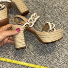 Schutz Juliet Platform Block Heel Espadrille Sandals white gold sz 6 B New — photo 6