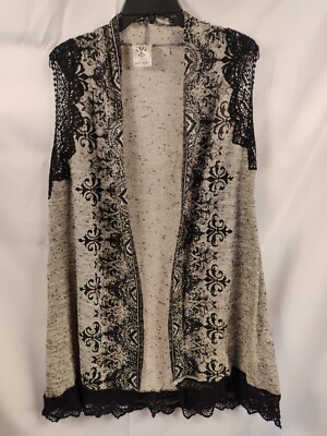 Vocal Womens Medium M Cardigan Shawl Sparkle Lace Cover Up Top Boho Hippie Chic