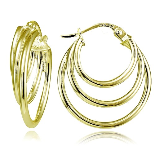 Boucles D'Oreilles Créoles En Argent Sterling 925 Plaqué Or Rose - 2mm X 60mm - Neuf Sans Boîte