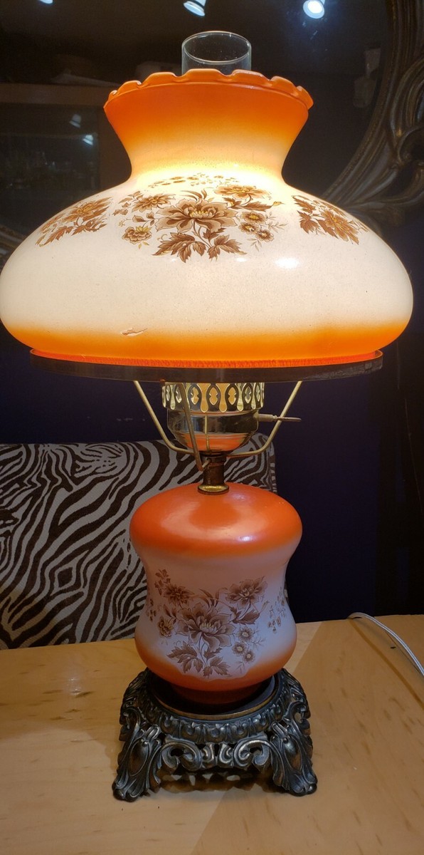 ✨J urimさま✨SALE‼️70年代　昭和レトロ　ポップなシャンデリア 4灯✨ Hurricane Gone With The Wind Lamp Parlor Vintage Orange White | eBay