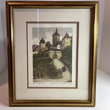 Ernst Geissendörfer Signed Etching “Rothenburg Tower”