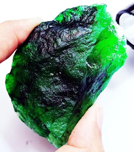 Piedra preciosa suelta esmeralda natural áspera 567,15 quilates certificada con regalo gratis - Imagen 3 de 12