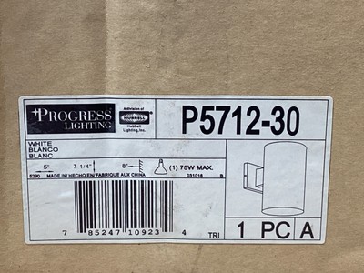 PROGRESS LIGHTING P5712-30 White Outdoor Wall Lantern #113E79PR6*CO