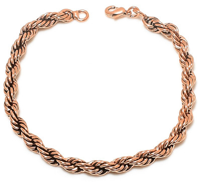 Pure Copper Rope Chain Copper Oxidized Chain Bracelet Solid Copper Chain For Her