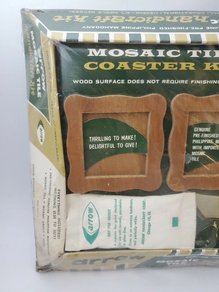 Rare 1962 Vintage Arrow Mosaic Tile Handicraft Kit NEW OLD STOCK  - Image 4 of 4