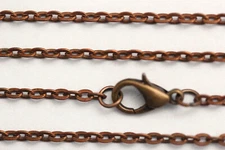 Antique Copper Flat Cable 2 MM Plated Chain 18-24 Inch Necklace Bulk Wholesale