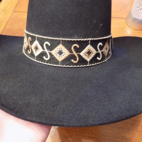 VTG Stetson Cowboy Hat 4X Beaver John B. Stetson Company Black leather band - Picture 7 of 24