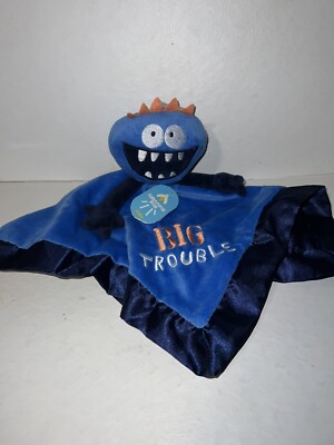 NWT Lightning Bug blue Monster ''Big Trouble'' baby lovey security blanket HTF